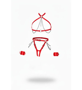 Mulvxbrf Brf02 Kırmızı Harness Takım Zincir Detaylı 4 Parça Vücut Seti - Brf1224 (Mulvix)