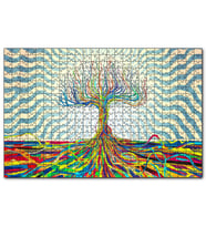 Cakapuzzle Bir Ağaç Oluşturan Renkli Teller Görseli  Puzzle Yapboz MDF (Ahşap) (120 Parça)