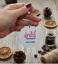 Kişiye Özel Almanca Öğretmeni Anahtarlık Öğretmenler Günü Hediyesi (Bej)