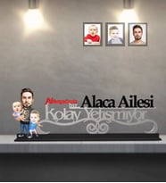 Kişiye Özel Babalar Günü Baba Erkek Kardeş Karikatürlü Kolay Yetişmiyor Ahşap Biblo Model-1