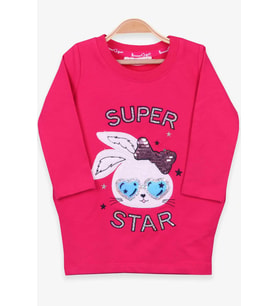 Breeze Kız Çocuk Tunik Tavşan Nakışlı 1.5-5 Yaş, Fuşya