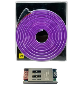 5 Metre 12 Volt 6x12 mm Esnek Mor Neon Led 5A Slim Trafo Set