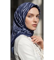 Levidor Kristal Eşarp Safari Desen Lacivert