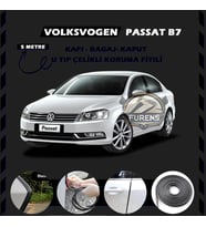 Volksvogen Passat B7 Oto Araç Kapı Koruma Fitili 5metre Parlak Siyah Renk