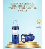 Güneş Enerjili Kızaklı Şarjlı Büyük Boy Kamp Feneri – USB Çıkışlı, Katlanabilir, Çok Fonksiyonlu
