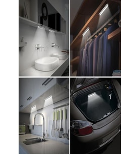 Hareket Sensörlü Yapışkanlı Pilli Led Işık Lamba Beyaz Aydınlatma Dolap Için ve Tavan Uygun