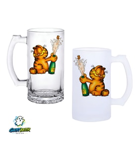 Garfield Kulplu Bira Bardağı Buzlu veya Şeffaf Seçenekli 0290
