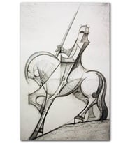 Cakatablo Karakalem Karikatürize Don Kişot MDF Tablo