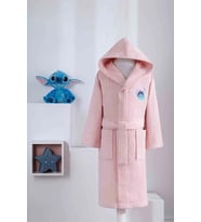 Özdilek Lisanslı Kapüşonlu Çocuk Bornozu 5/6 Yaş-Stitch Aloha Mercan