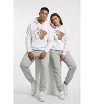 Nevermind Unisex Oversize Hoodie Kalpli Figür Baskılı (Beyaz)