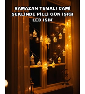 Northcity Ev Dekoru İçin Ramazan LED Işık Pilli Sıcak Sarı Cami Figürlü