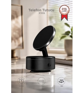 Torima Telefon Tutucu Manyetik Adsorpsiyon Vakumlu Kompakt Ev Ofis Oto Aksesuarları X10Q Siyah