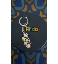 Miyuki Boncuk El Yapımı Olimpiyat Bayrağı ve Renkli İsim Anahtarlık/Çanta Süsü Kişiye Özel