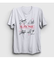 Presmono Unisex Beyaz Tanda Tangan Blackpink T-Shirt 294053tt (Beyaz)