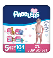Paddlers Bebek Bezi 5 Numara Junior (11-18 Kg) 104 Adet – 2’li Jumbo Set