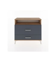 Arges Şifonyer Tek Raflı 2 Çekmeceli 88x30x80 Çam-Antrasit