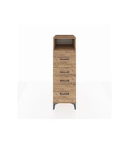 Kronos Dolap Tek Raflı 4 Çekmeceli 44x59x134 Çam-Çam