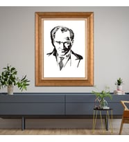 Altın Varaklı Paspartulu Çerçeveli Tablo rv506
