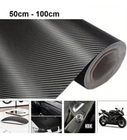 Karbon Fiber Folyo Hava Kanallı Araç Döşeme Direksiyon Kaplama Folyosu Siyah 50 Cm X 1 Metre