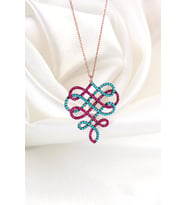 Zirkon Taşlı Fantazi Gümüş Kolye İnlove Gümüş Kolye (Rose)