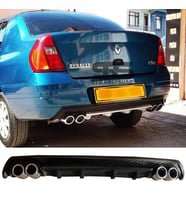 Ranault Clio 2 Sedan Difüzör Arka Tampon Eki 4 Egzoz Çıkışlı Siyah Lüx Tip