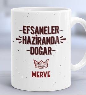 Kişiye Özel Efsaneler Haziranda Doğar Hediye Kupa Bardak Doğum Günü Hediyesi (Beyaz)