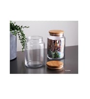 Gönül 2735  Bambu KapaklI Cam Kavanoz 800 Cc 1 Adet (Renksiz)