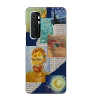 Xiaomi Mi Note 10 Lite Uyumlu Vincent van Gogh Kolaj Desenli Şeffaf Telefon Kılıfı