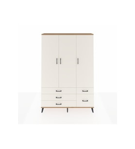 Arges Gardrop 5 Raflı 5 Çekmeceli Tek Askılı 132x30x195 Çam-Aytaşı