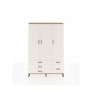 Arges Gardrop 5 Raflı 5 Çekmeceli Tek Askılı 132x30x195 Çam-Aytaşı