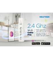 Neutron NTL-SW07 Akıllı Priz Wi-Fi Destekli 4'lü Akım Korumalı Priz 2 USB 1 Type C Girişi Her Priz Ayrı Ayrı Kontrol