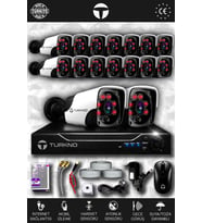 TURKNO 16 Kameralı Pania 16 Dış Kamera Set HDD'siz Full HD Gece Görüşlü Güvenlik Kamerası Sistemi