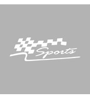 Sports Sticker siyah 20x6 CM (Beyaz)
