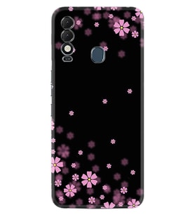 Tecno Spark 8T Kılıf Resimli Desenli Baskılı Silikon Black flowers 1391