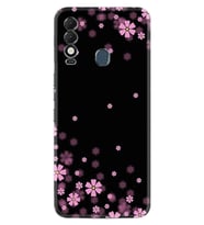 Tecno Spark 8T Kılıf Resimli Desenli Baskılı Silikon Black flowers 1391