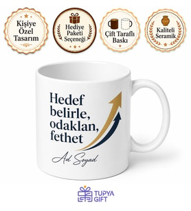 Satış Uzmanı İçin Mesajlı Hediyelik Baskılı Kupa Bardak Hedef Hediyesi