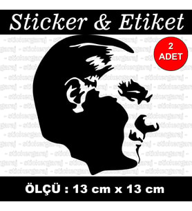 mustafa kemal atatürk etiket sticker - 2 adet çıkartma araba motosiklet kask atv tablet pc buzdolabı otomobil bilgisayar uyumlu
