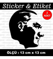 mustafa kemal atatürk etiket sticker - 2 adet çıkartma araba motosiklet kask atv tablet pc buzdolabı otomobil bilgisayar uyumlu