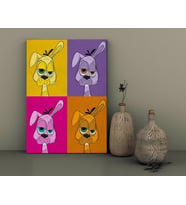 BK Home Drunken Rabbit Multi Color Tasarımlı Kanvas Tablo-1