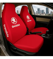 Skoda Araç Ön ve Arka Koltuk Kılıfı – Penye Oto Servis Koruma Kılıfı (Kırmızı)