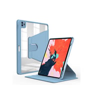 Apple iPad Pro 12.9 2022 M2 Uyumlu Kılıf Zore Nayn Dönebilen Standlı Kılıf (Açık Mavi)