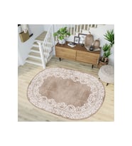 Eliana Home Baskılı, Yıkanabilir Kaymaz Taban Oval Halı TYC00515952947 100x150 cm (Kahverengi)