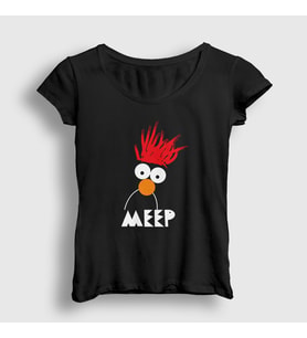 Presmono Kadın Siyah Beaker Meep The Muppet Show T-Shirt 506753tt