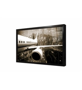 Tablosan Havada Uçak Sepya Çerçeveli Cam Tablo