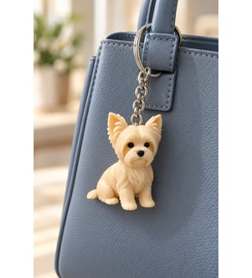 Yorkshire Terrier Anahtarlık 3D Figürlü Yorkie Köpek Çanta ve Anahtar Süsü