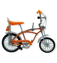 Model Araçlar - 1:8 Metal Retro Pinokyo Bisiklet - Die -Cast 17 cm - Turuncu