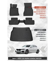 BMW G30 5 Serisi 2017-2023 Uyumlu 4.5D PRO Premium Havuzlu Oto Paspas ve Liner Bagaj Havuzu