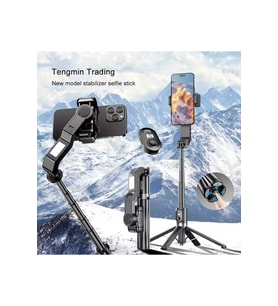 Led ışıklı, kumandalı, 101 cm tripod selfie çubuğu, taşınabilir gimbal
