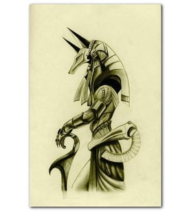 Cakatablo Anubis Karakalem Çizim  MDF Tablo