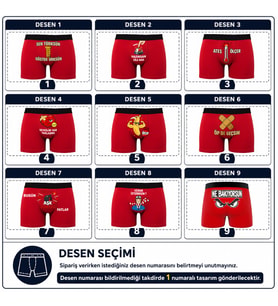 Eğlenceli Esprili Yazılı Tasarım Boxer Hediyelik Pamuklu Boxer Sevgililer Günü Boxer Baskılı Boxer